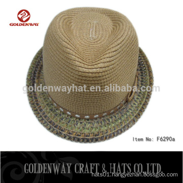 2015 new designer fedora hats pattern paper straw hats factory power supply